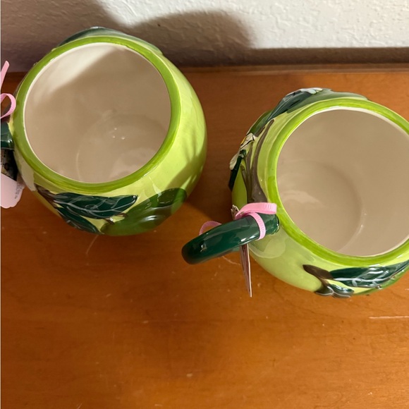 Blue Sky Clayworks Green Summer Lime Tree And Honey Bee Ceramic Coffee Mugs - Picture 3 of 8